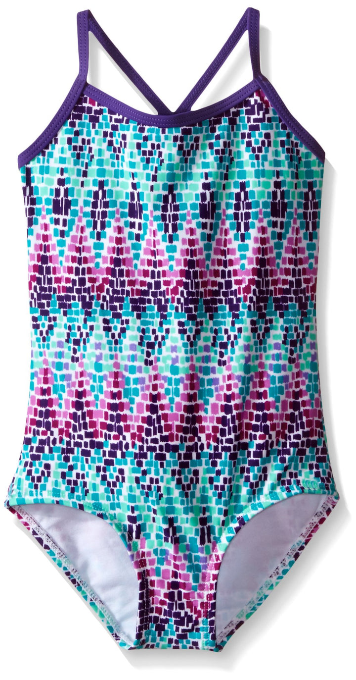 Kanu Surf Mädchen Kirsten Badeanzug Chevron Beach Sport Banded Einteiler Badeanzug 6X Candy Purple C