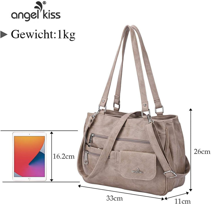 Angel Kiss Tasche Leder Damenhandtasche Schultertasche Handtaschen Wasserdicht Tragetasche Multifunk