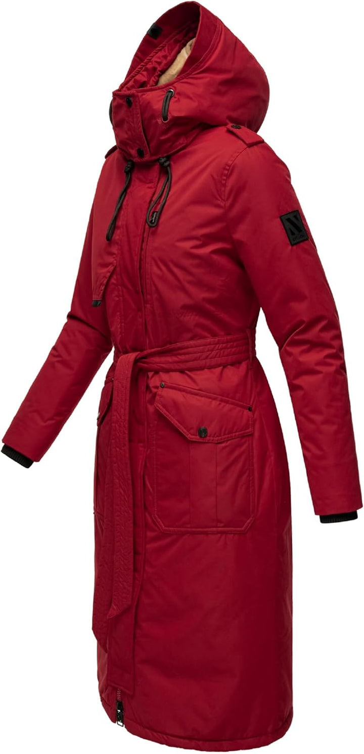 Navahoo Damen Wintermantel Warmer Parka lang mit hohem Kragen und weicher Kapuze Hokulanii XS-XXL L