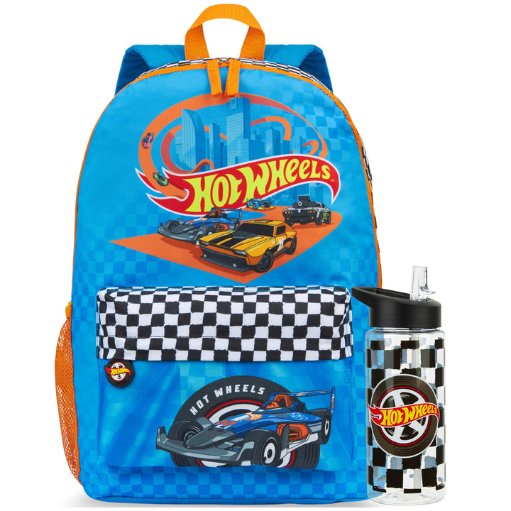 Get Trend Hot Wheels Rucksack Kinder Set, Kinderrucksack & Trinkflasche, 500ml Schule Sport Freizeit