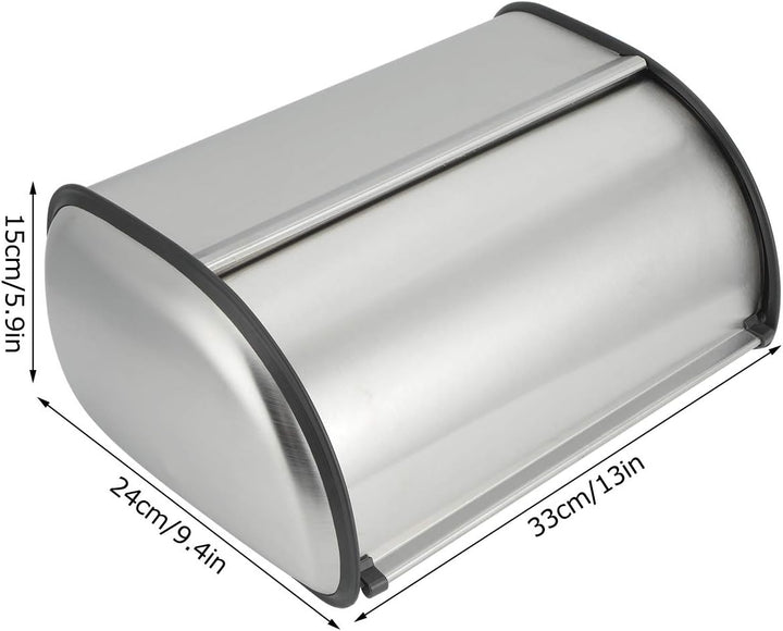 Brotkasten, Edelstahl Brotbox mit frontklappe Brotbehälter Rollbrotkasten Brotkastenhalterung Brotau