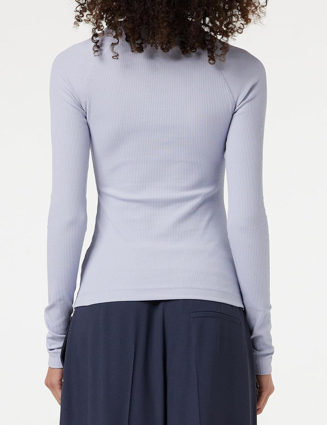 G-STAR RAW Damen Slim Rib R T Ls Wmn Tops S Grau (Icelandic Blue D23343-d493-g081), S Grau (Icelandi
