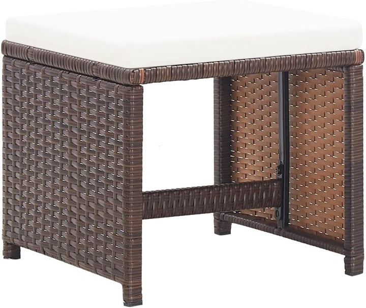 vidaXL 4X Gartenhocker mit Kissen Sitzhocker Fusshocker Fussstütze Fussbank Ottomane Fussablage Gart