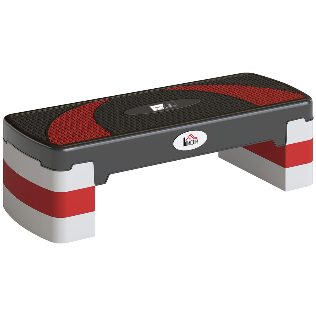 HOMCOM Aosom.fr x FFHandball Fitness Aerobic Stepper – höhenverstellbar 10/15/20 cm, rutschfeste Obe
