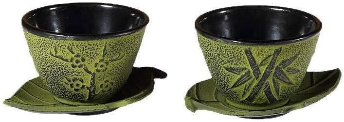 Teeservice aus Gusseisen, Bambus Gusseisen Servierset - Bambus Bambus, Grün., Bambus, Grün.