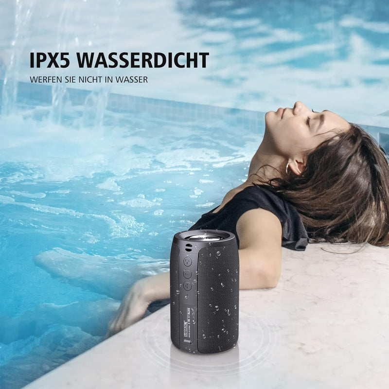 ZEALOT Bluetooth Lautsprecher,Musikbox Bluetooth mit USB/TF Karte/AUX,Bluetooth Box mit IPX5 Wasserd