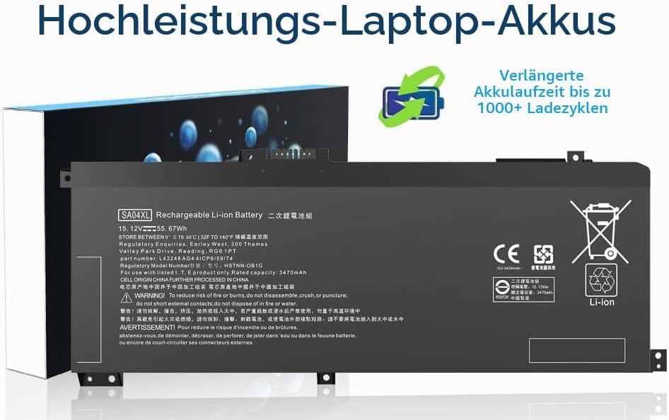 SA04XL L43267-005 Laptop Akku SAO4XL kompatibel mit HP Envy X360 15-DR 15-DR0010TX 17-CG 17T-CG Seri