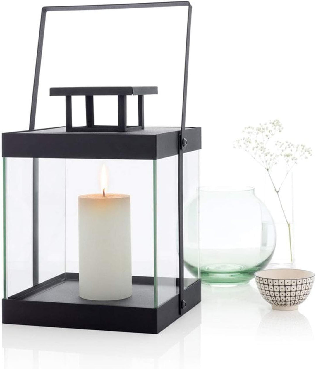 blomus -FINCA- Laterne L aus pulverbeschichtetem Metall, Windlicht, exklusive Optik, modernes Wohnac