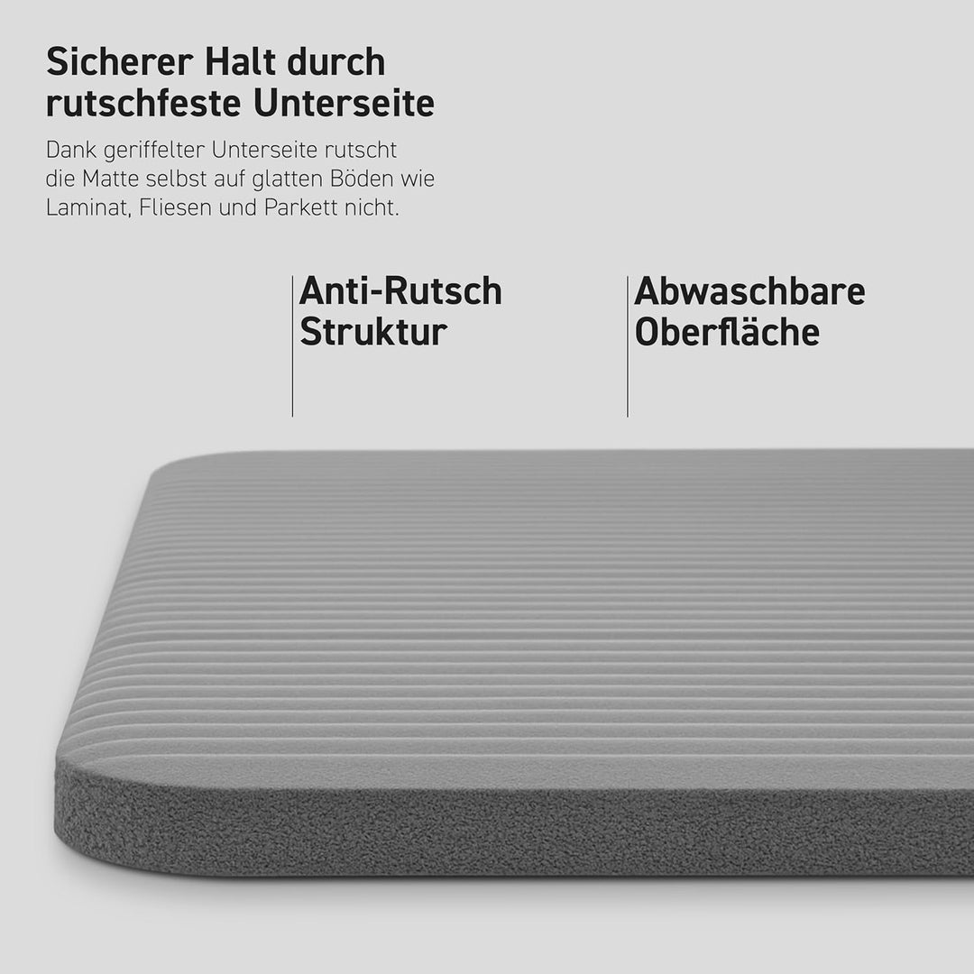 MSPORTS Gymnastikmatte | Yogamatte Premium rutschfest inkl. Tragegurt + Übungsposter + Workout App I