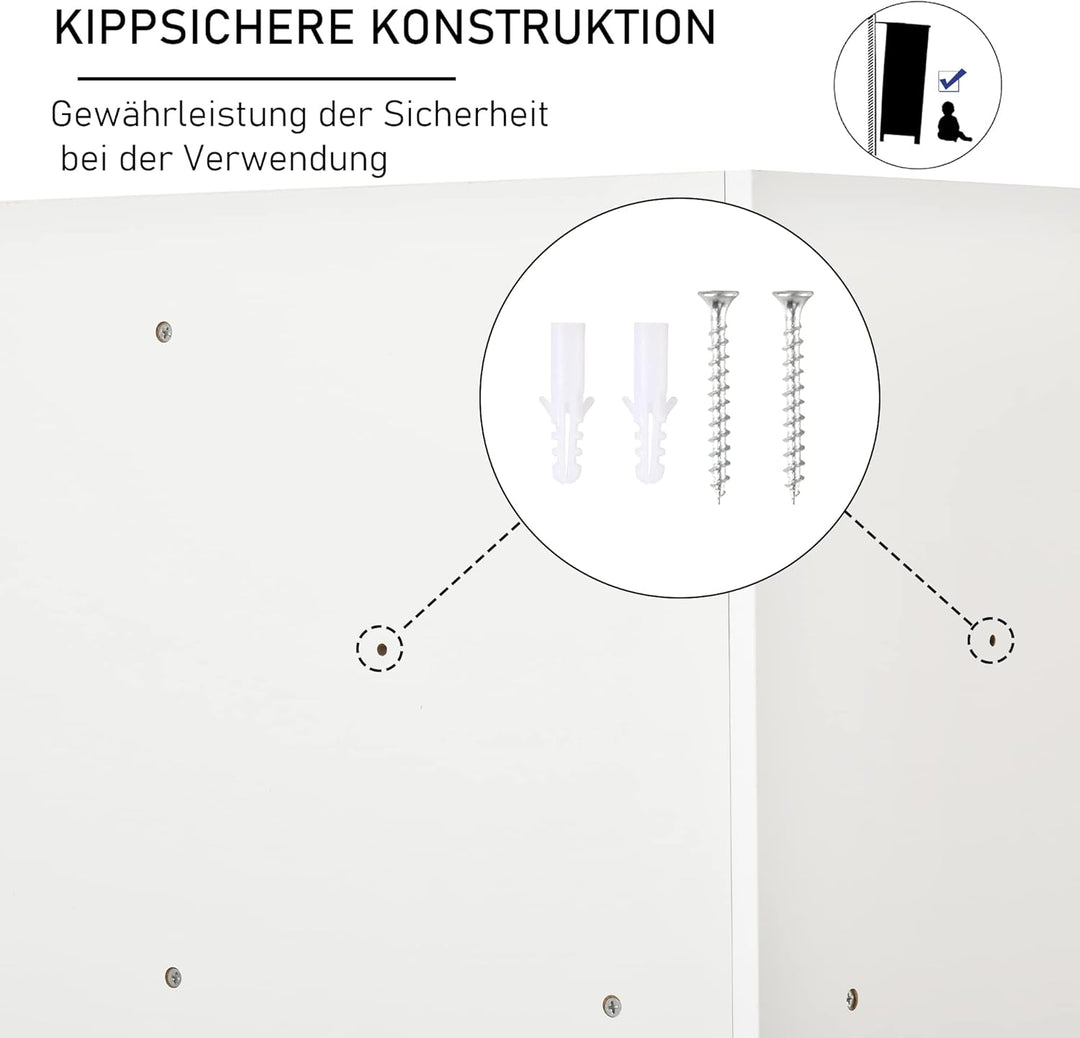 HOMCOM Kinderregal Bücherregal für Kinder Spielzeug-Organizer Kinderzimmerregal mit 3 Aufbewahrungsb