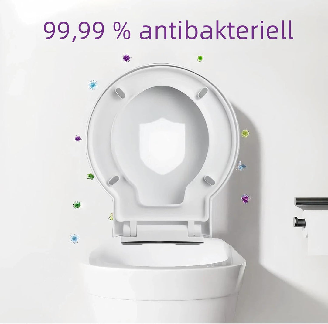 Wc Sitz Rund, Toilettendeckel mit Absenkautomatik, Einfache Montage, Antibakteriell & UV-beständig,