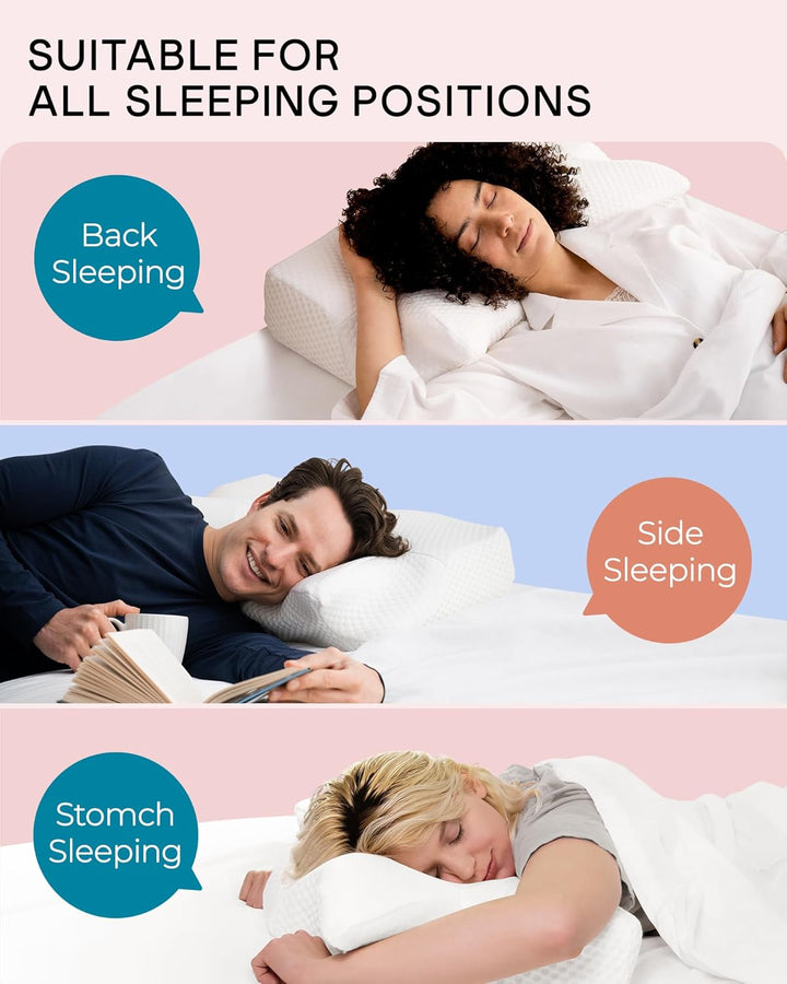 Elviros Orthopädisches Nackenkissen aus Memory Foam, Ergonomisches Kopfkissen Nackenschmerzen, für R