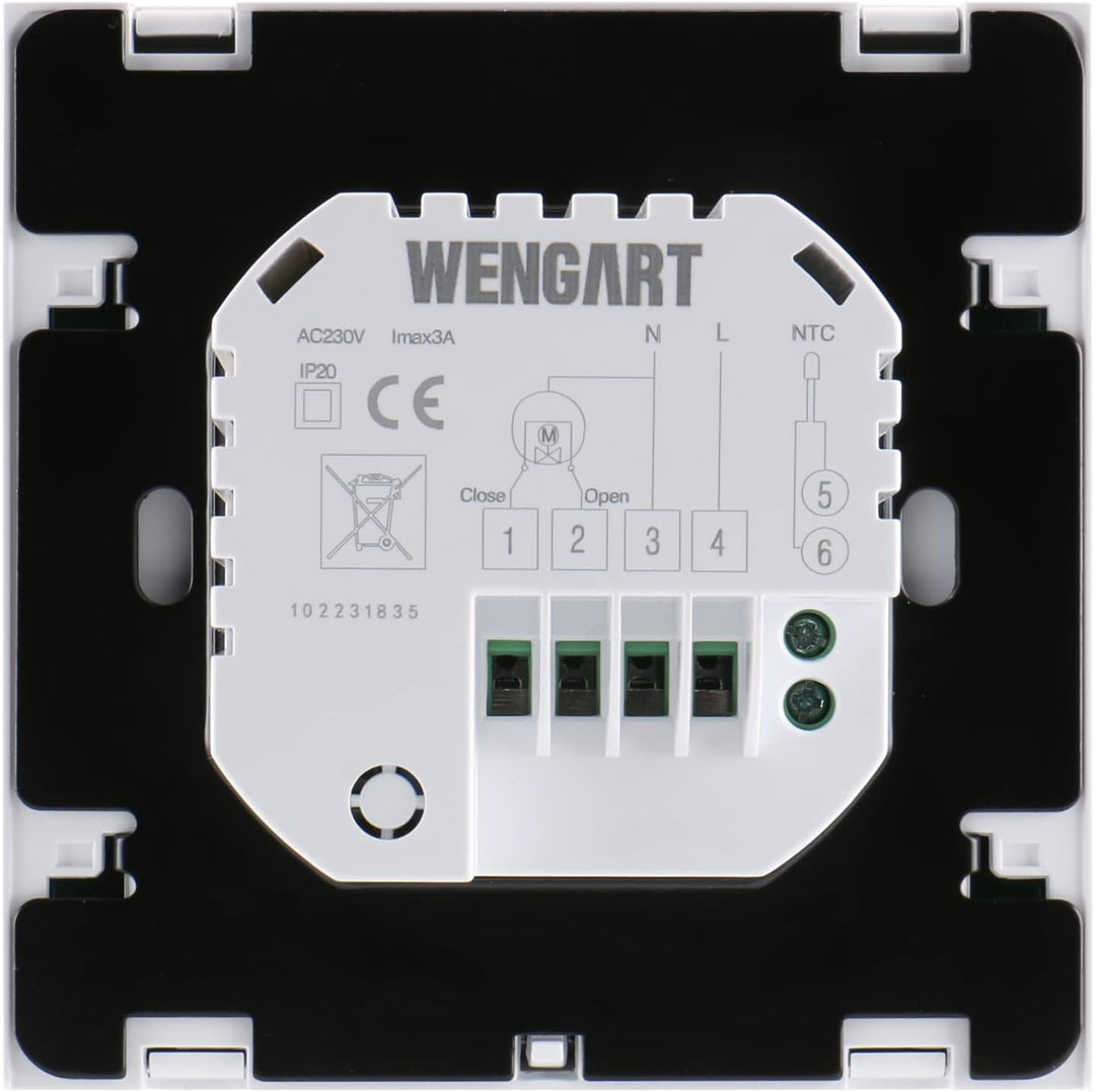 Wengart Programmierbarer Thermostat WG03-2 Touchscreen-Design, AC230V 3A LCD-Display, geeignet für W
