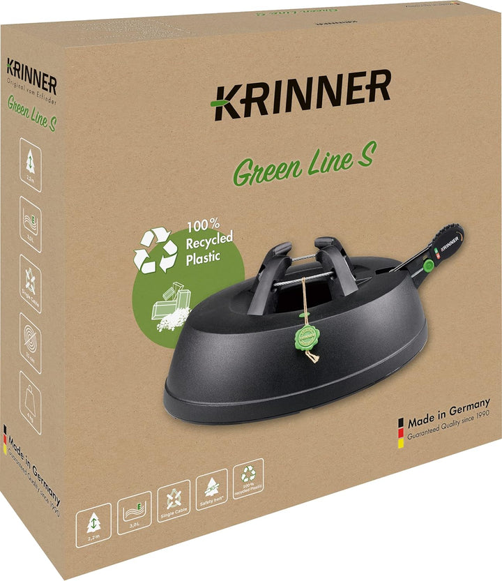 Krinner Recycling Weihnachtsbaum Christbaumständer Green Line S Schwarz 34cm inkl. Fusspedal- und Ei