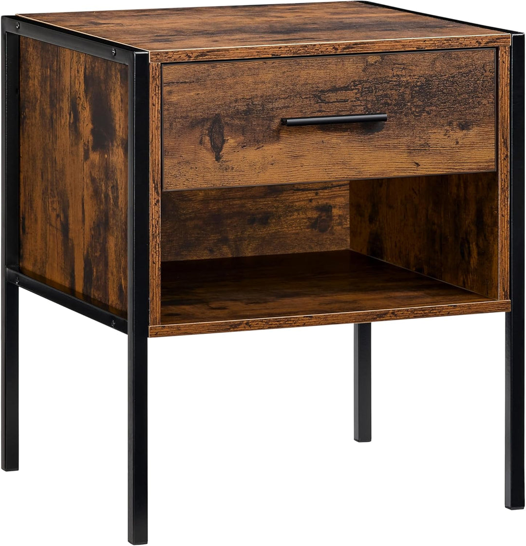 Vida Designs Brooklyn Nachttisch, Dunkles Holz, 1 Drawer Dunkles Holz 1 Drawer, Dunkles Holz 1 Drawe