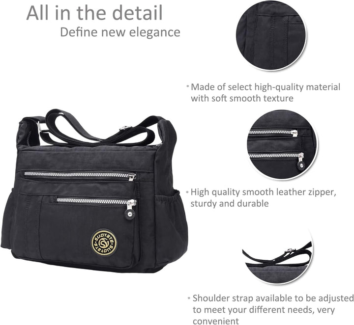 NICOLE & DORIS Damen Umhängetasche Lässige Schultertasche Frauen Handtasche Reissverschluss Tasche m