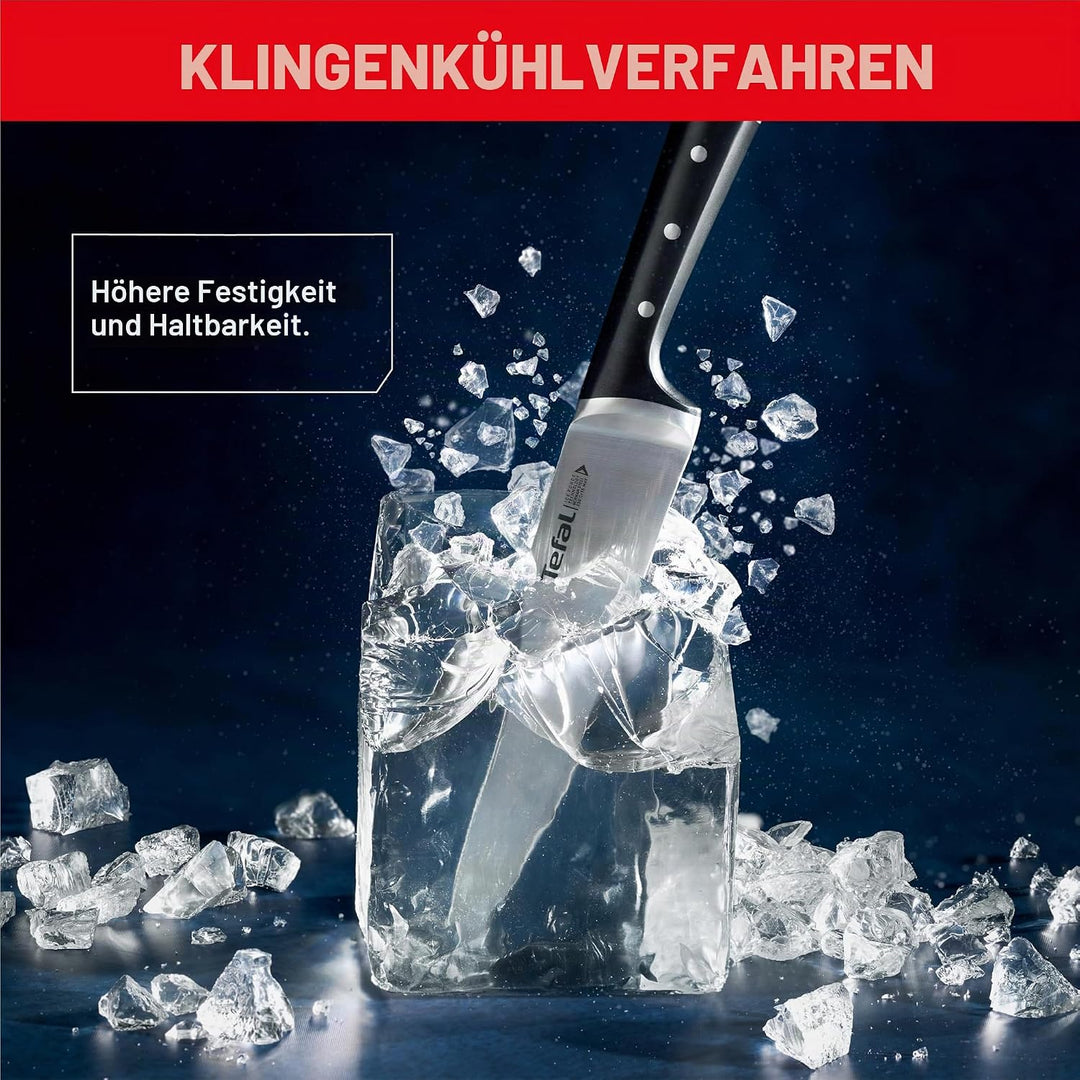 Tefal Ice Force Set mit 4 Messern | Kochmesser 20 cm | Fleischmesser 20 cm | Universalmesser 11 cm |