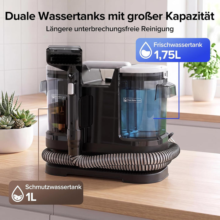 Lubluelu Upgrade Nasssauger, 600 W, 22 kPa, mit Selbstreinigung | Tragbarer Waschsauger für Teppiche