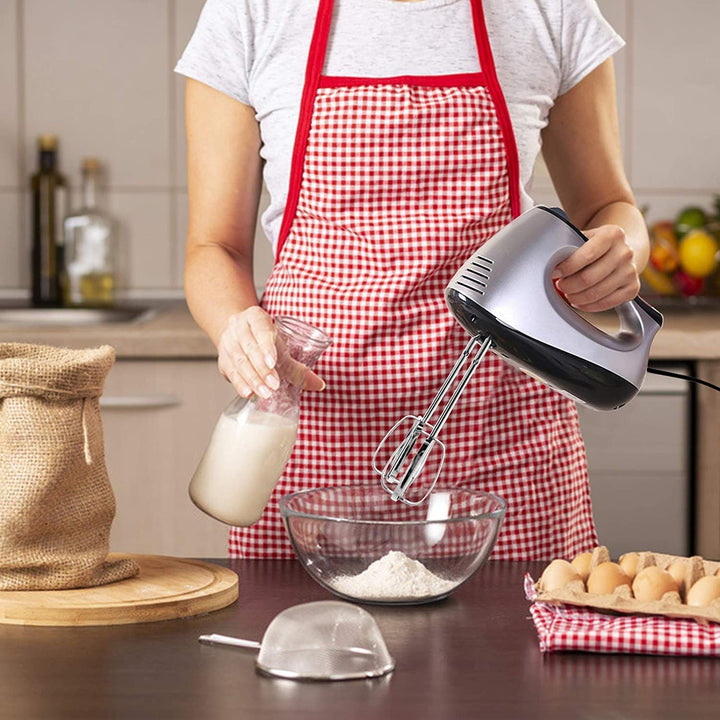 NWOUIIAY Handmixer Elektrisch 500W Handrührer 5 Drehzahl Turbinenfunktion Handrührgerät mit 2 Mixer,