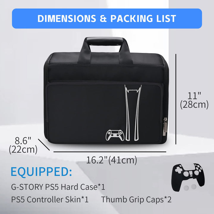 G-STORY Tasche Hartschale,Transporttasche Hartschale,Tragetasche Koffer Für PS5 Konsole,Zubehör,Cont
