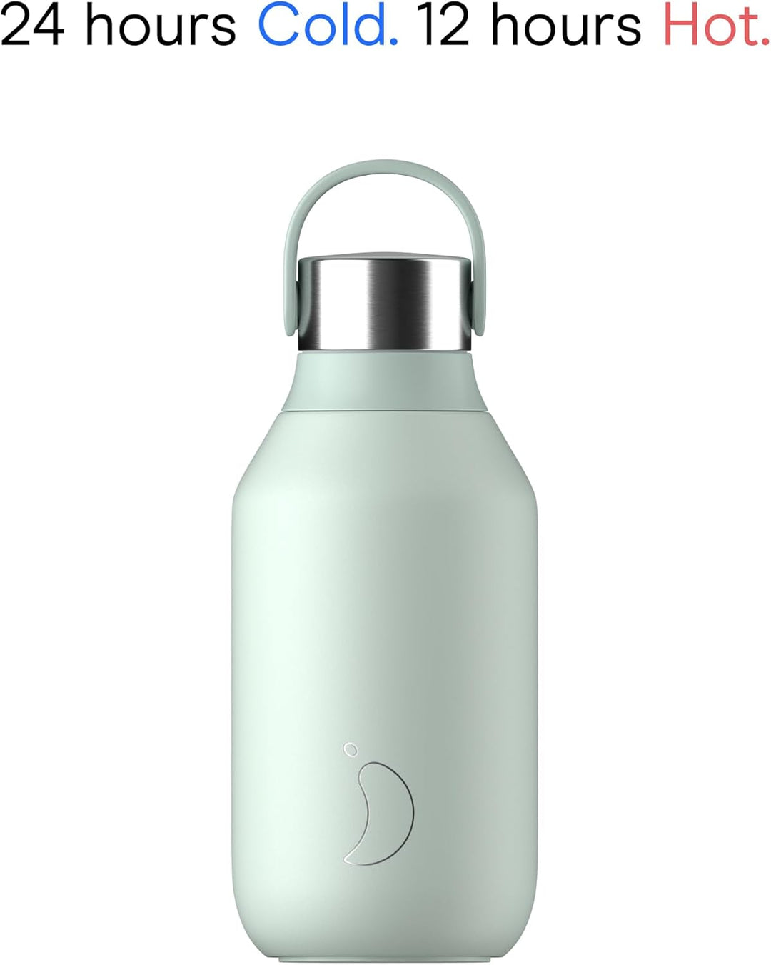 Chilly's Series 2 Trinkflasche - Isolierflasche aus Edelstahl mit Soft-Touch-Kragen & Trageschlaufe