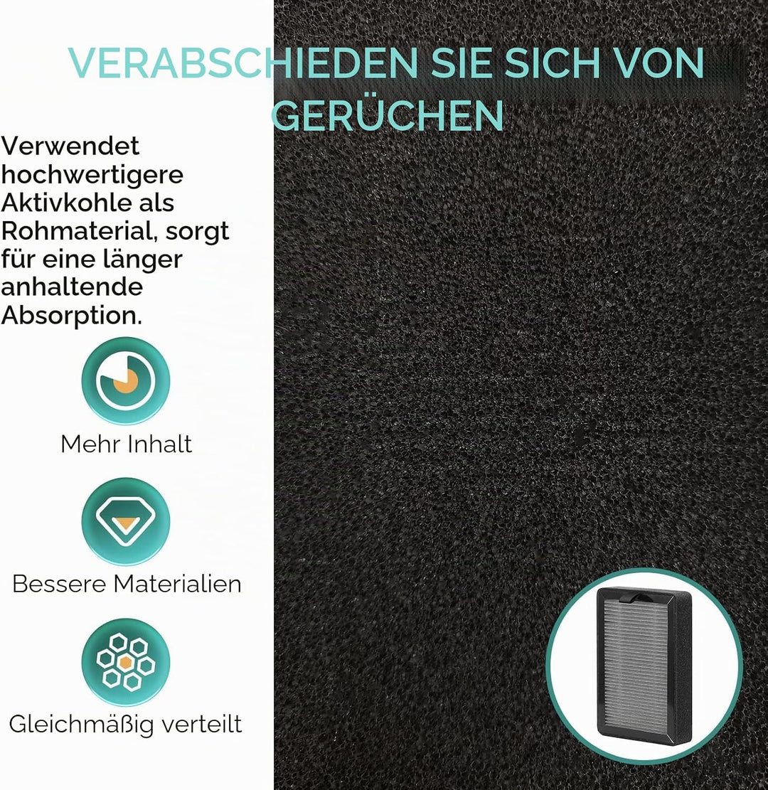 (4 Stück) Luftreiniger-Filter Ersatz kompatibel für LEVOIT LV-H128/PUURVSAS (HM669A) / ROVACS (RV60)