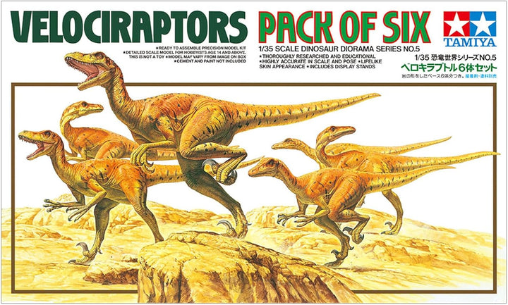 TAMIYA 60105-1:35 Velociraptors Pack of Six