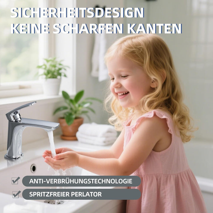 BELZ Wasserhahn Bad, Badezimmerarmaturen, Messingarmaturen, Heiss- und Kaltsteuerung, Einloch-Wascht