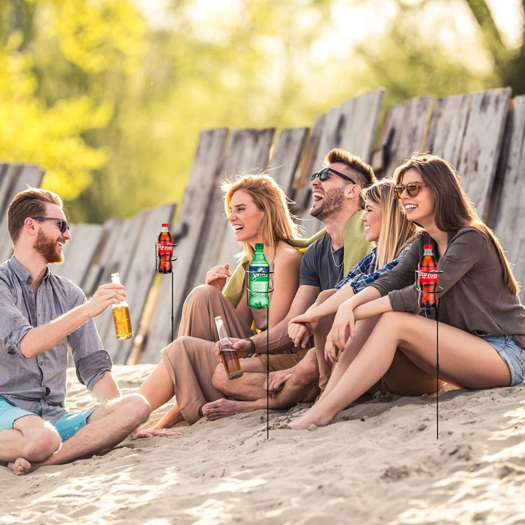 Urban Deco Metall Robuster Getränkehalter, 7er-Set, 4 Packungen Plus 3 Zusätzliche Schwarze Schwarz