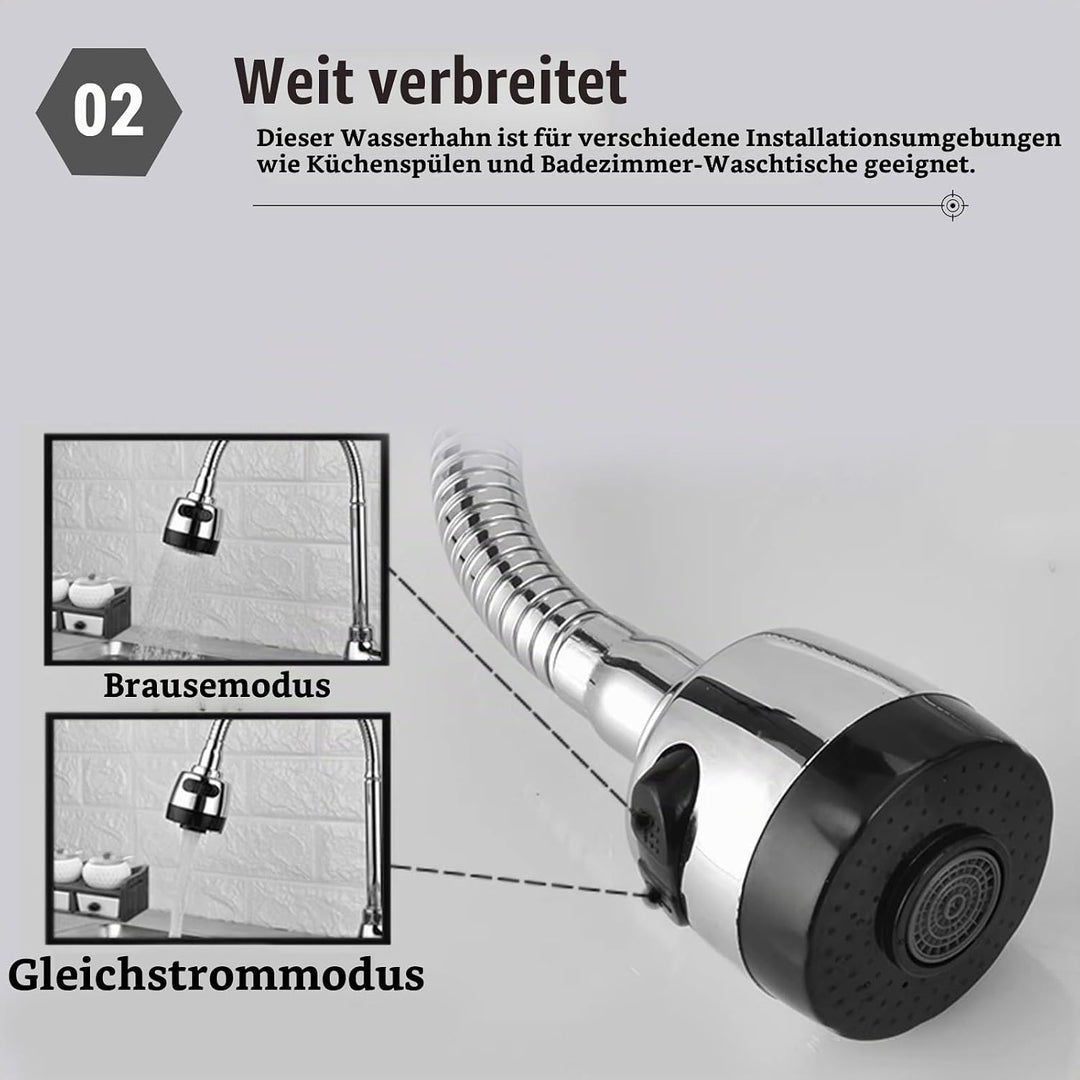 Edelstahl Wasserhahn Küche Wandmontage, 360° Drehbar Küchenarmatur Kaltwasserhahn Wandmontage Spülti