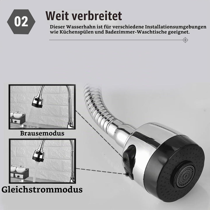 Edelstahl Wasserhahn Küche Wandmontage, 360° Drehbar Küchenarmatur Kaltwasserhahn Wandmontage Spülti