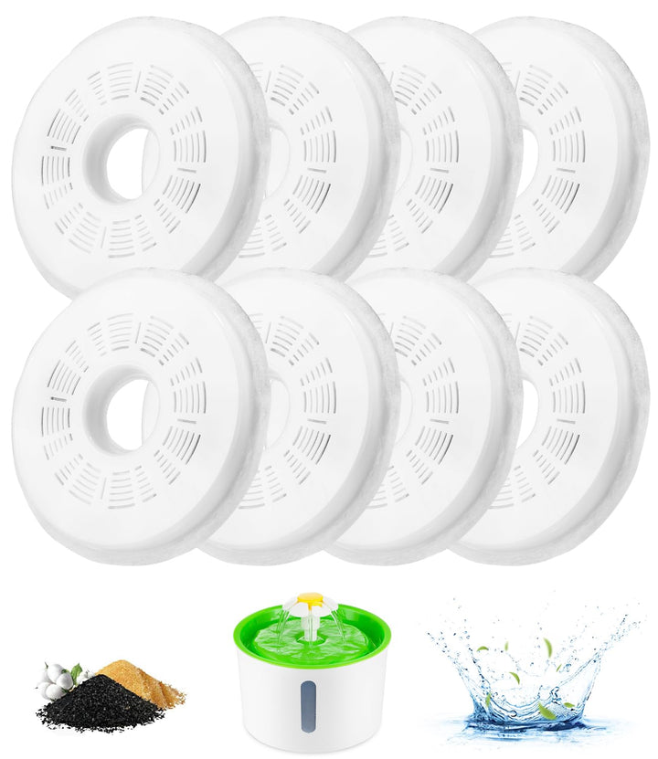 8 Stück Katzenbrunnen Filter,Cat Water Fountain Filters,Ersatzfilter Trinkbrunnen für Katze,Aktivkoh