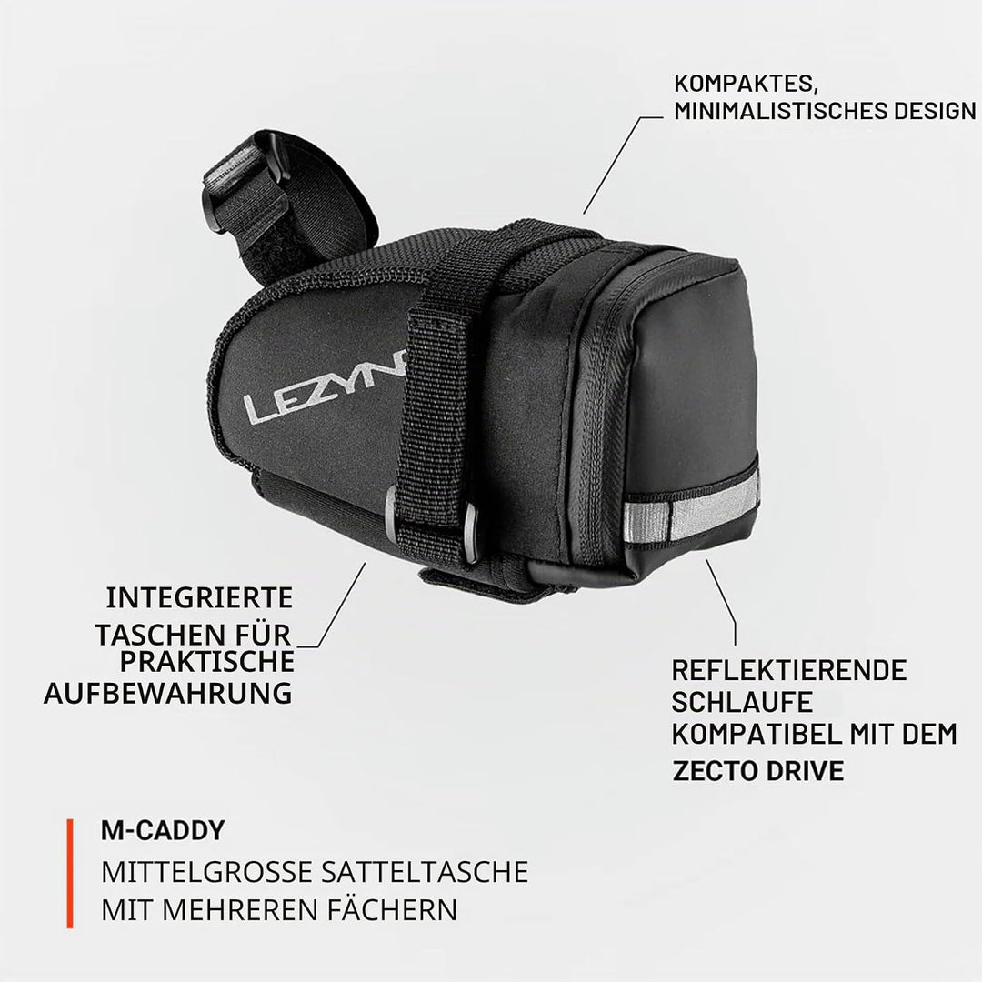 Lezyne Trinkrucksäcke, Satteltaschen + Zubehör Caddy, M 0,6 Schwarz, 0,6 Schwarz