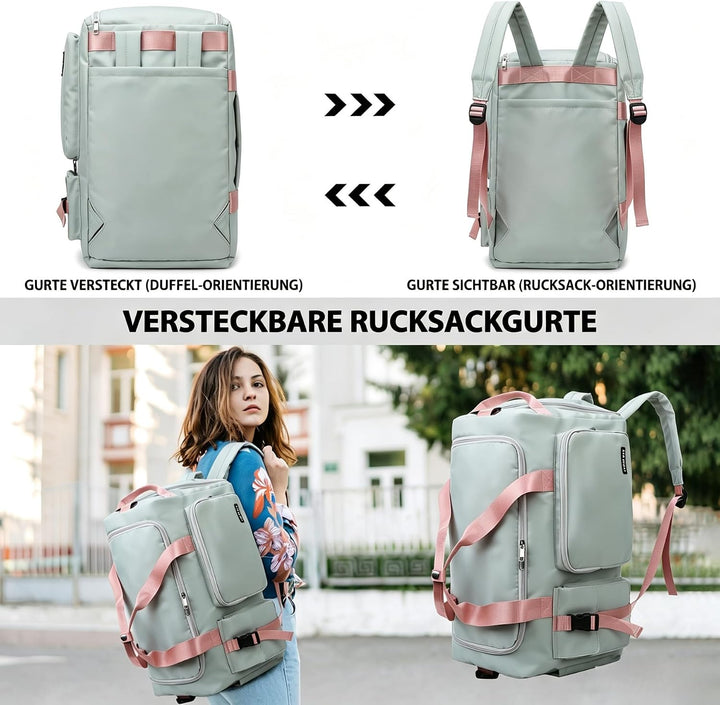 Suweir Sporttasche Damen Herren 42L Reisetasche mit Schuhfach Nassfach Wasserdicht Trainingstasche T