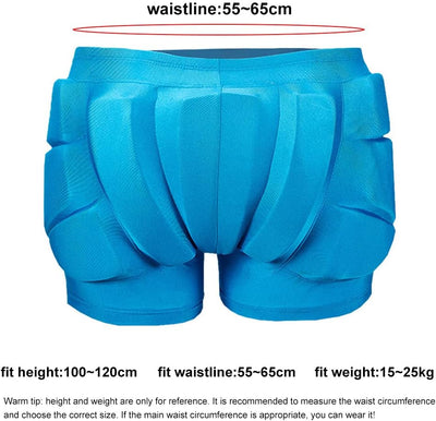 SanCiYu Gepolsterte Ski-Shorts für Kinder, schützend gepolstert für Snowboard, atmungsaktive 3D-Eva-