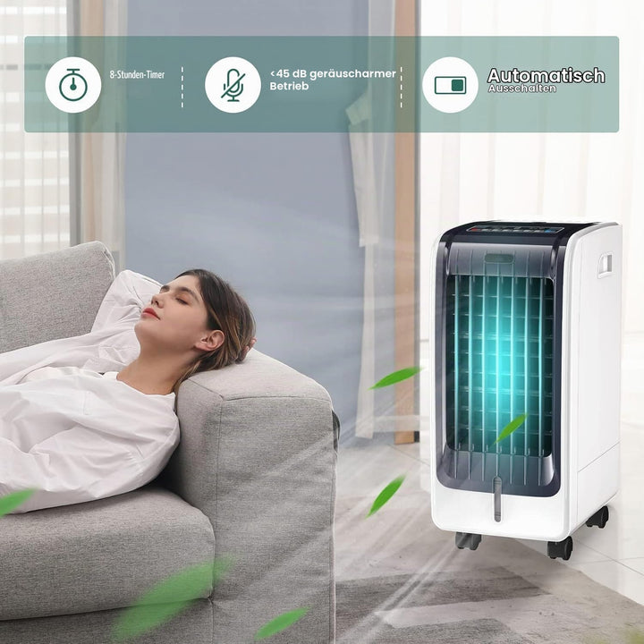 RELAX4LIFE Luftkühler, 3 in 1 Mobile Klimaanlage, 6L Wassertank/3 Geschwindigkeiten/8H-Timer, Luftkü
