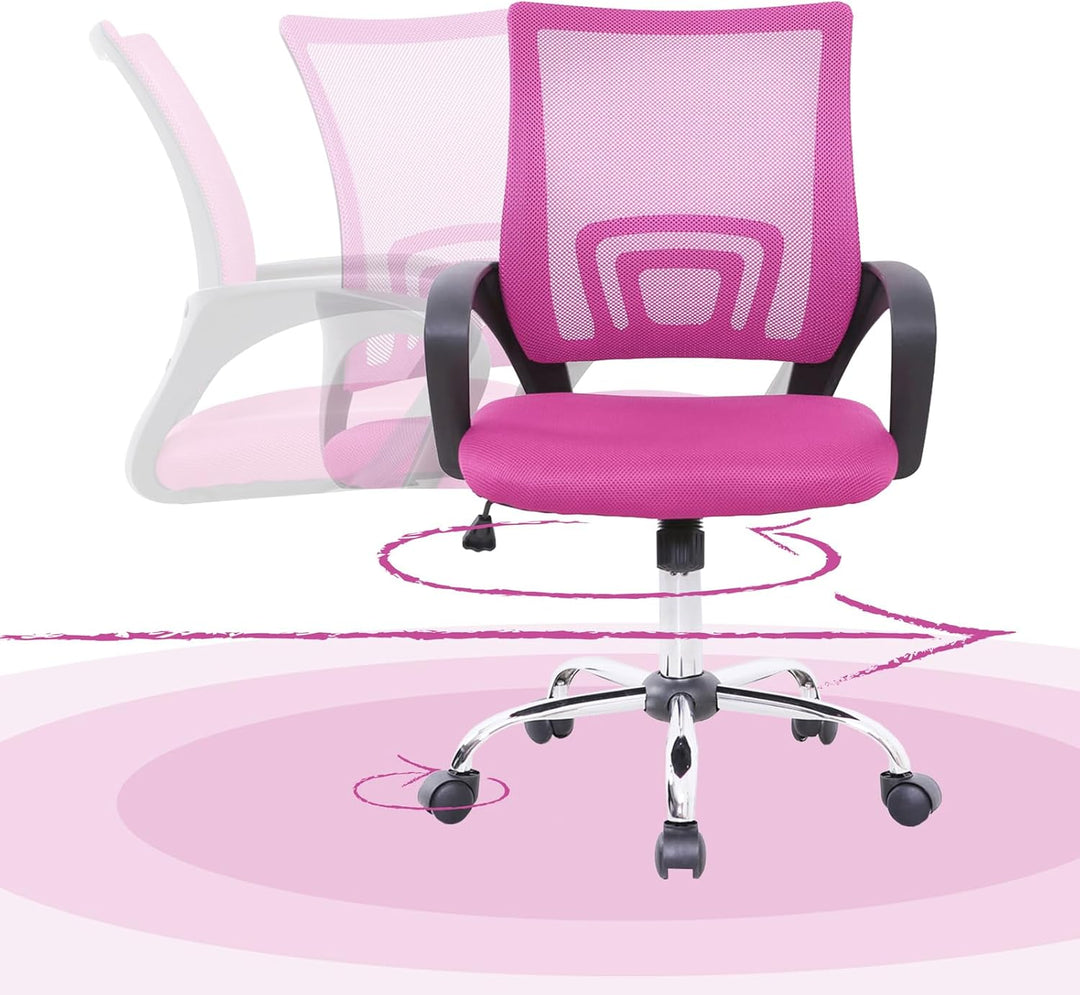 SVITA Cydney Kinder Schreibtischstuhl Bürostuhl Netzbezug Drehstuhl Stuhl Schreibtisch (Pink)
