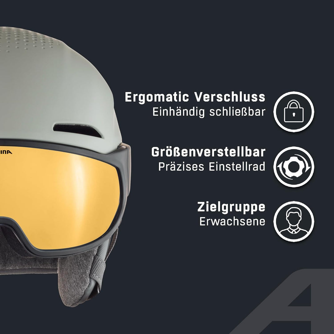 ALPINA ALTO Q-LITE - Sicherer, Stossabsorbierender & Individuell Anpassbarer Skihelm Mit Kontrastver