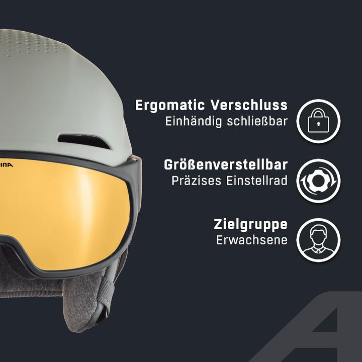 ALPINA ALTO Q-LITE - Sicherer, Stossabsorbierender & Individuell Anpassbarer Skihelm Mit Kontrastver