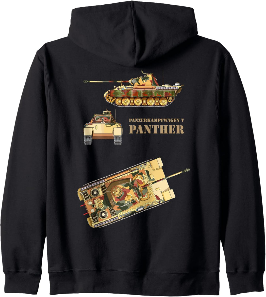 Panzer V Panther Tank WW2 German Panzerkampfwagen 5 Diagram Kapuzenjacke