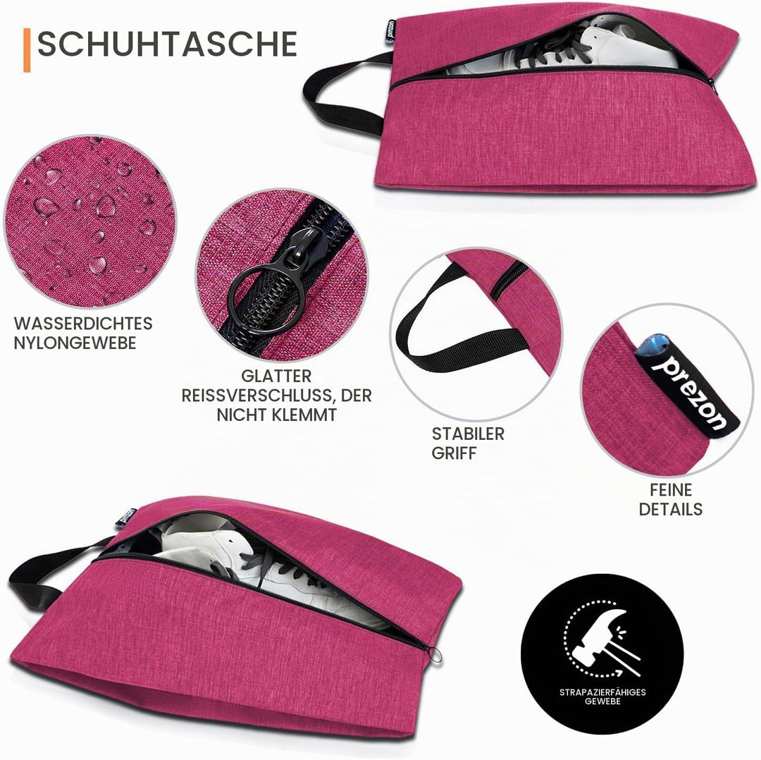 Prezon Komprimierbaren Packwürfeln mit Reiseschuhtasche und Wäschesack, Erweiterbarer Koffer-Organiz