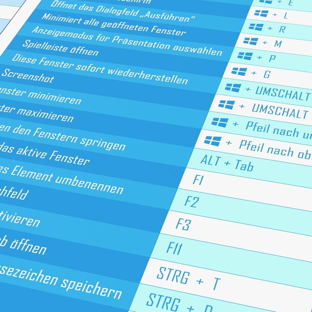 TITANWOLF - XXL Speed Gaming Mauspad 1200 x 600mm - Excel Windows Outlook Word Shortcut Tastenkürzel