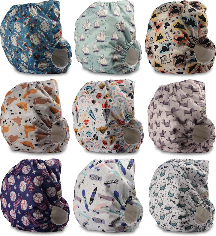 Littles and Bloomz FLP2-0901 Windel, wiederverwendbar, Standard-Popper, 9 Windeln 0901 9 Stück (1er