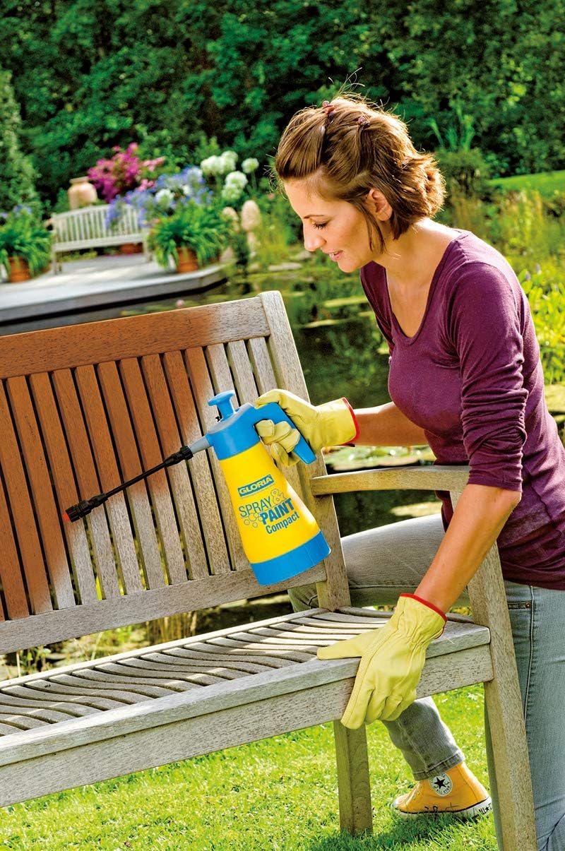 GLORIA Drucksprüher Spray & Paint Compact | 1,25 L Farbsprüher/Ölsprüher | Handsprüher auch für Lasu