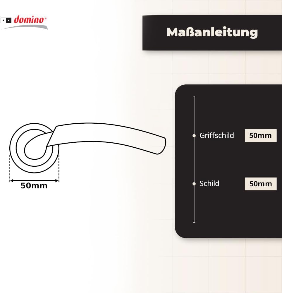 domino Türgriff ZITA-R M6/M18 ohne Schlossrosette Drückergarnitur für Zimmertüren Türdrücker-Set Ros