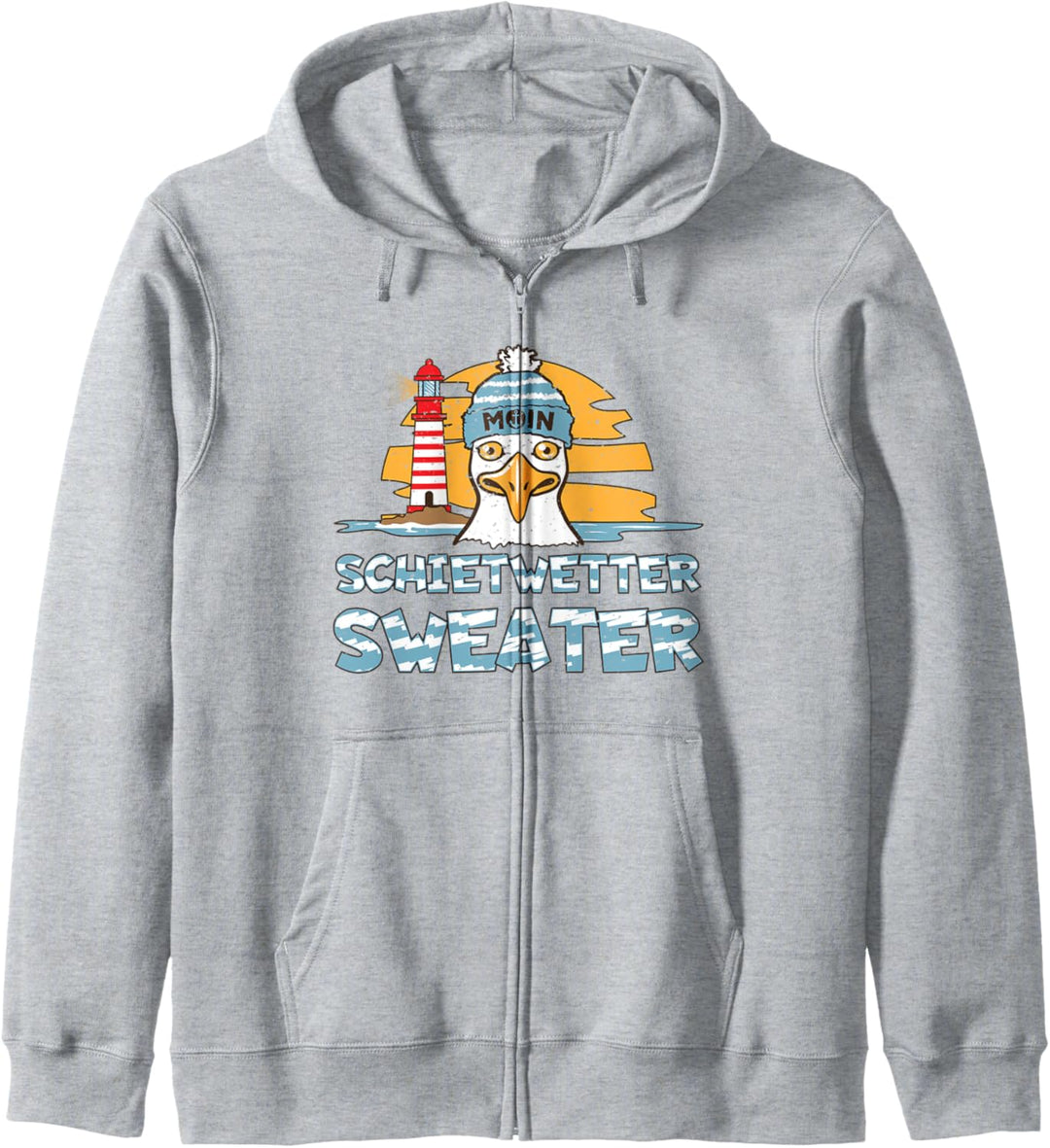 Möwe Leuchtturm Norddeutsche Schietwetter Plattdeutsch Meer Kapuzenjacke