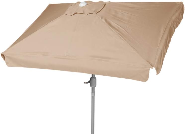 Merxx Sonnenschirm aus Aluminium mit Kurbel und wasserabweisendem Polyesterbezug in dunkelgrau mit G