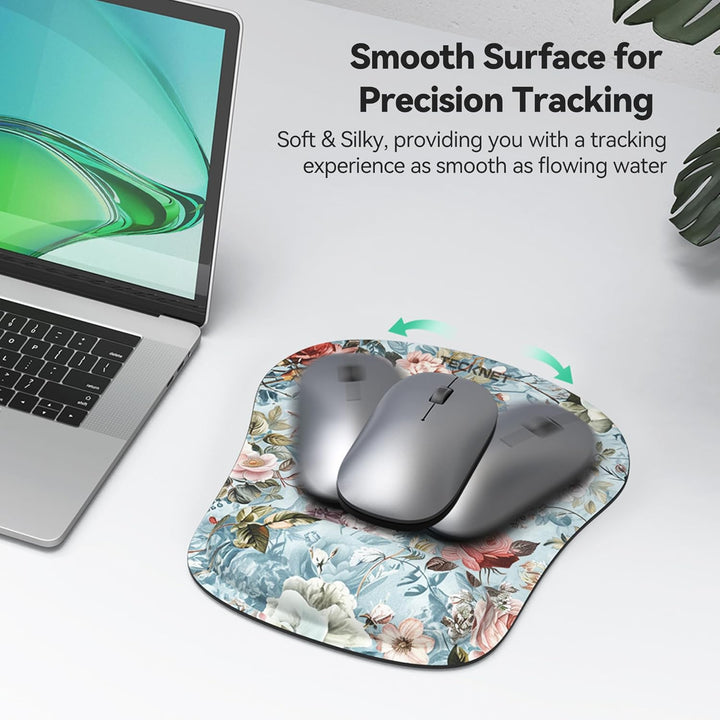 TECKNET Mauspad mit Handauflage, Mousepad und Tastatur Handgelenkauflage Set aus ergonomischem Gedäc