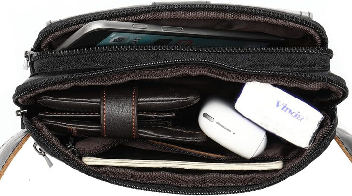 Leder Gürteltasche Taille Pack für Herren Frauen 20cm(L)x5cm(D)x13cm(H) (7.87"x1.96"x5.11") approx S