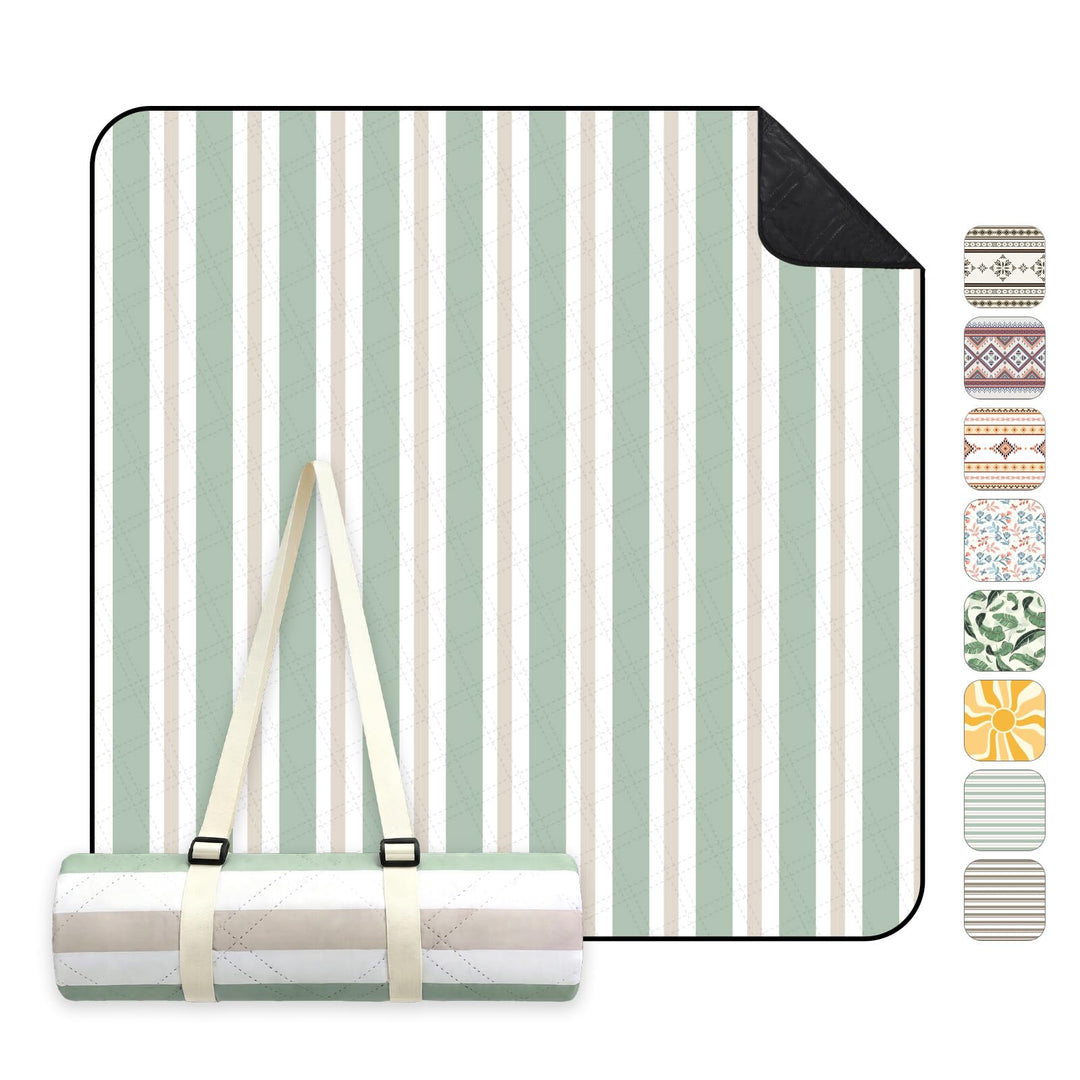 Sekey Picknickdecke Wasserdicht 200x200 cm, Stranddecke Sandfrei | Gepolstert, Dreischichtige Strukt